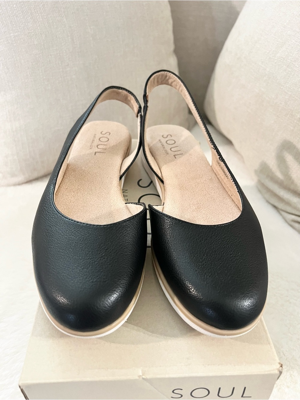Soul Naturalizer Black Slingback Clog Flat with Low Wedge Sole. New in Box. 9